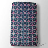 Navy Blue Pink Geometrical Patola Digital Printed Fabric Material